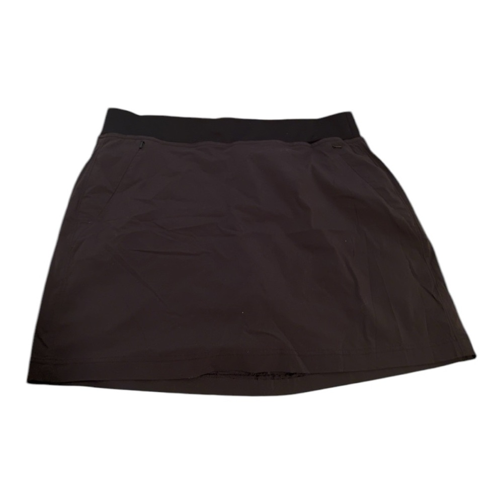 Eddie Bauer Pull-On Solid Black Skort Skirt Short Size 12